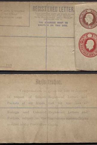 RP32 KGV 3d and 1d Registered Envelope size F Mint