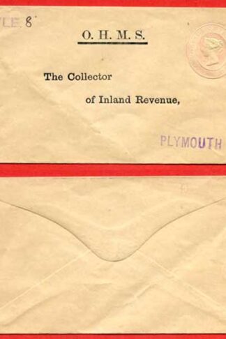 EO26 QV Penny Pink O.H.M.S.  to the Collector of Inland Revenue Mint