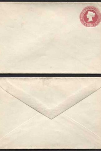 ES22b QV 3d Carmine Stamped to Order Envelope 9 dot Florets Mint