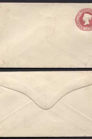 ES22b QV 3d Carmine Stamped to Order Envelope 9 dot Florets Mint