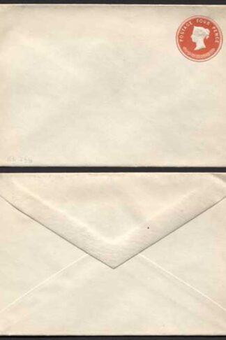 ES23 QV 4d Vermilion Stamped to Order Envelope 9 dot Florets Mint
