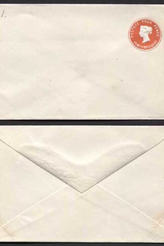 ES23 QV 4d Vermilion Stamped to Order Envelope 9 dot Florets Mint