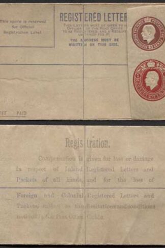 RP32 KGV 3d and 1d Registered Envelope size F Mint