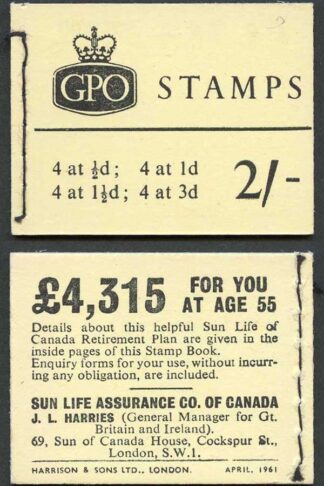 N4p 2/- Booklet Phosphor Misplaced on 1 1/2d and 3d
