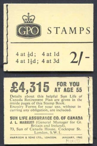 N6 2/- Booklet Jan 1962 Crowns Ordinary