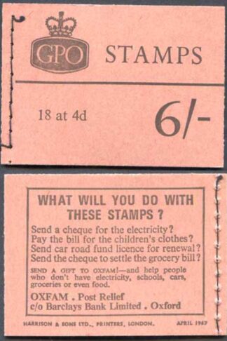 Q23 6/- Booklet April 1967 Crowns Ordinary