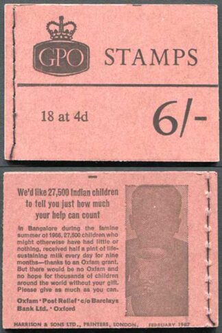 Q21 6/- Booklet Feb 1967 Crowns Ordinary
