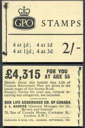 N5 2/- Booklet September 1961 Crowns Ordinary