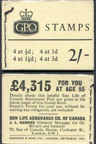 N5 2/- Booklet September 1961 Crowns Ordinary