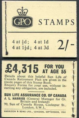N5 2/- Booklet September 1961 Crowns Ordinary