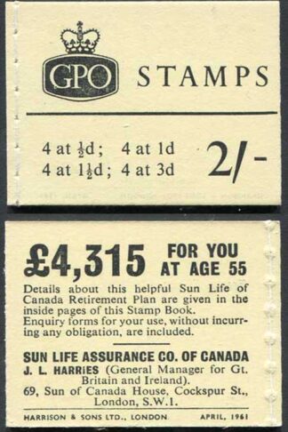 N4 2/- Booklet April 1961 Crowns Ordinary
