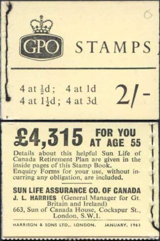 N10 2/- Booklet Jan 1963 Crowns Ordinary