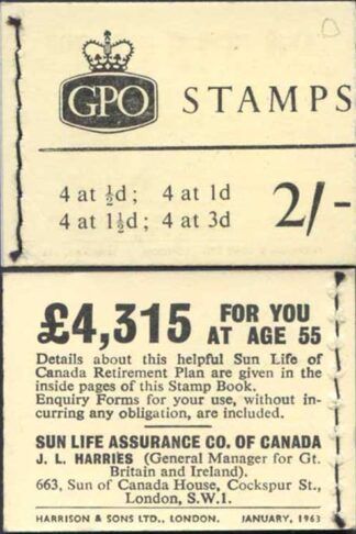 N10 2/- Booklet Jan 1963 Crowns Ordinary