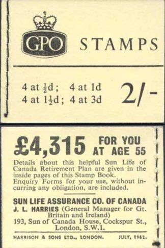 N8 2/- Booklet July 1962 Crowns Ordinary