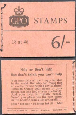 Q19 6/- Booklet Dec 1966 Crowns Ordinary