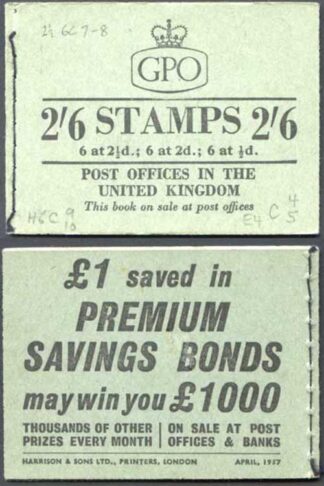 F53 2/6 Booklet April 1957 Wmk Edward