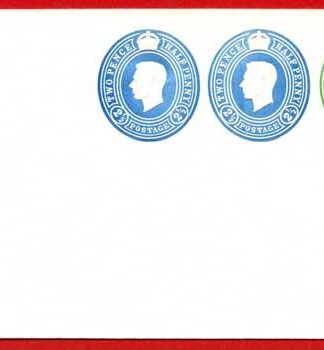 ESCP848 KGVI 1/2d and 2 1/2d x TWO Compound Stamped to Order Envelope