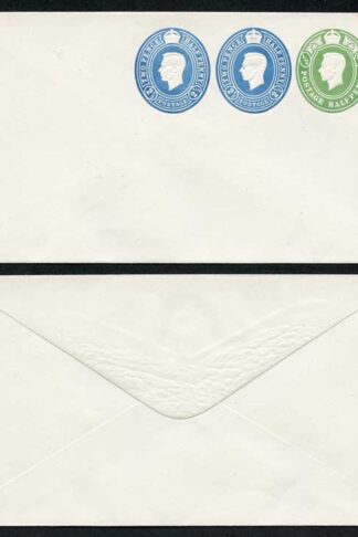 ESCP848 KGVI 1/2d and 2 1/2d x TWO Compound Stamped to Order Envelope