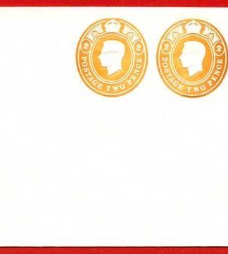 ESCP850 KGVI 1 1/2d and 2d x TWO Compound Stamped to Order Envelope
