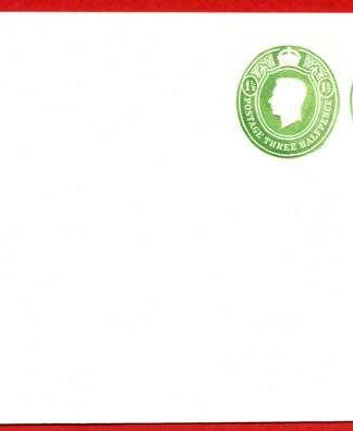 ESCP823 KGVI Two 1 1/2d Green Stamped to Order Envelope Mint