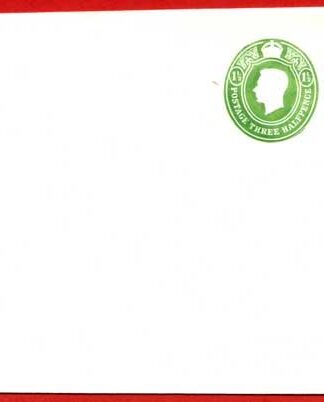ESCP823 KGVI Two 1 1/2d Green Stamped to Order Envelope Mint