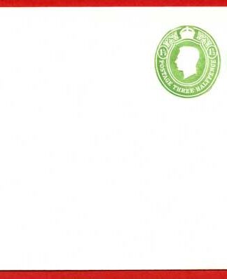 ESCP823 KGVI Two 1 1/2d Green Stamped to Order Envelope Mint