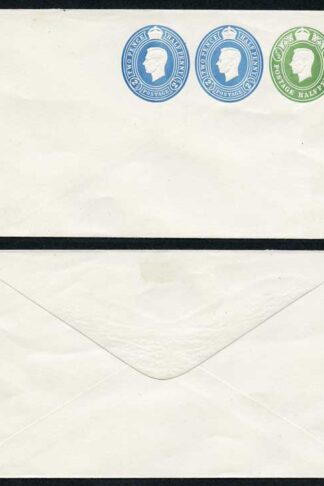 ESCP848 KGVI 1/2d and 2 1/2d x TWO Compound Stamped to Order Envelope