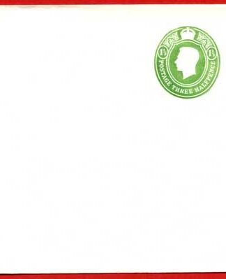 ESCP823 KGVI Two 1 1/2d Green Stamped to Order Envelope Mint