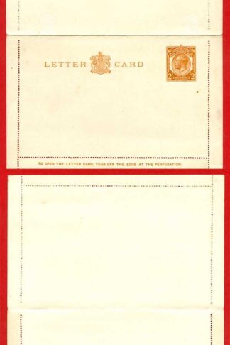 LCP9 KGV 2d Orange Post Office Issue Letter Card Mint