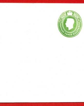 ESCP823 KGVI Two 1 1/2d Green Stamped to Order Envelope Mint