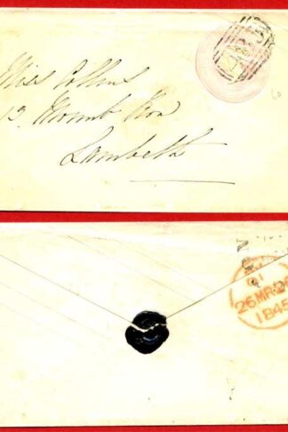 EP4a QV 1d Pink Envelope Size B Used