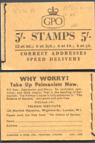 H35 5/- Booklet Wmk Edwards July 1958