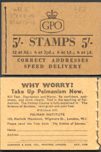 H35 5/- Booklet Wmk Edwards July 1958