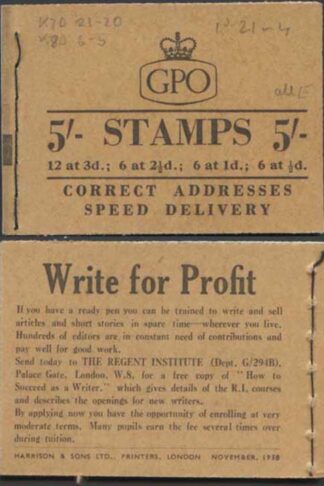 H36 November 1958 EEEEE 5/- Booklet
