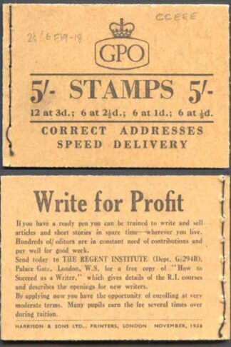 H36d November 1958 CCEEE 5/- Booklet