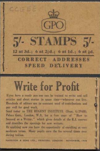 H36d November 1958 CCEEE 5/- Booklet