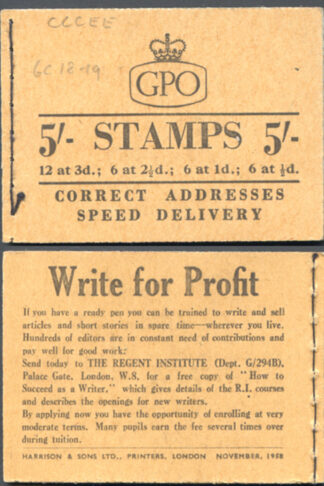 H36e November 1958 CCCEE 5/- Booklet