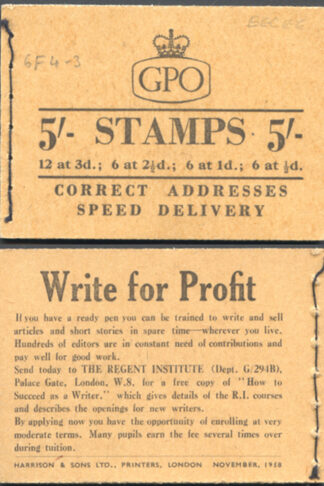 H36c November 1958 CCCEE 5/- Booklet