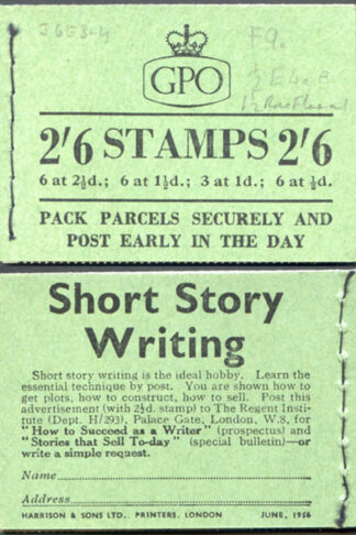 F43 June 1956 2/6 Booklet TWO Cyl panes