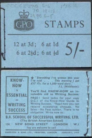 H37a Jan 1959 5/- Booklet CCCCE