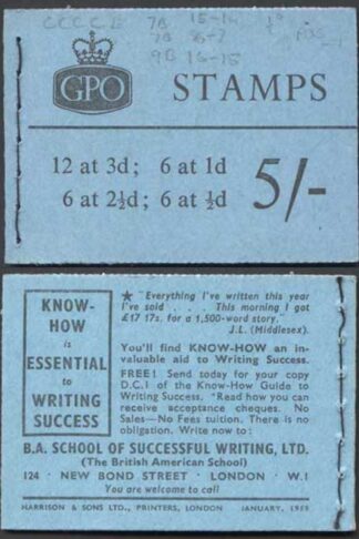 H37a Jan 1959 5/- Booklet CCCCE