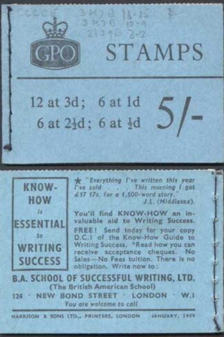 H37a Jan 1959 5/- Booklet CCCCE