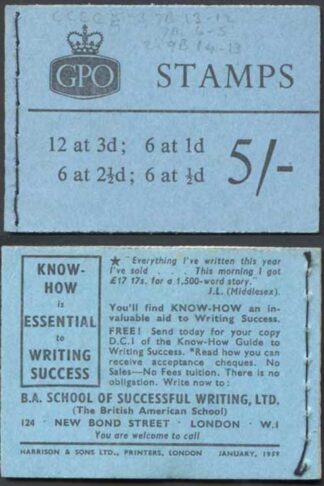 H37a Jan 1959 5/- Booklet CCCCE