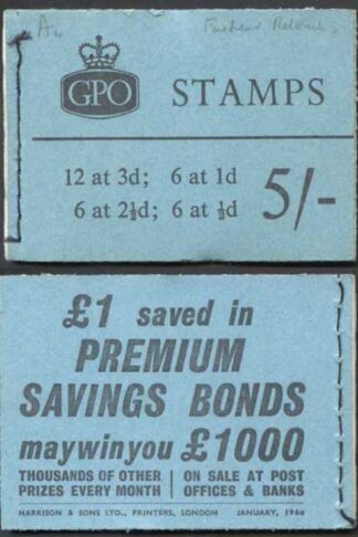 H42 January 1960 5/- Booklet 3d Cyl K7T Dot