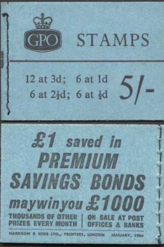 H42 January 1960 5/- Booklet TWO panes are Cyl