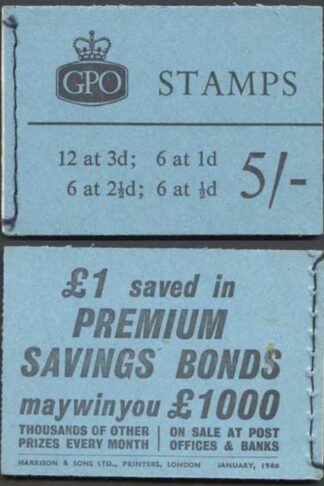 H42 January 1960 5/- Booklet TWO panes are Cyl