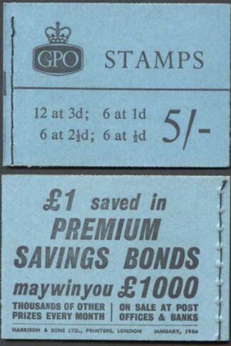 H42 January 1960 5/- Booklet 3d Cyl K7T Dot