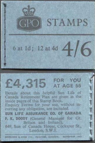 L69p 4/6 November 1967 Wilding Booklet