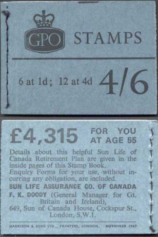 L69p 4/6 November 1967 Wilding Booklet