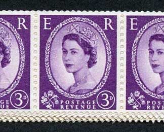 S71a 3d Deep Lilac Multiple Crowns Wmk S/ways Coil Strip of 44 U/M